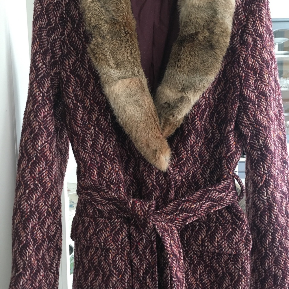 Club Monaco coat with faux fur collar - Picture 2 of 7